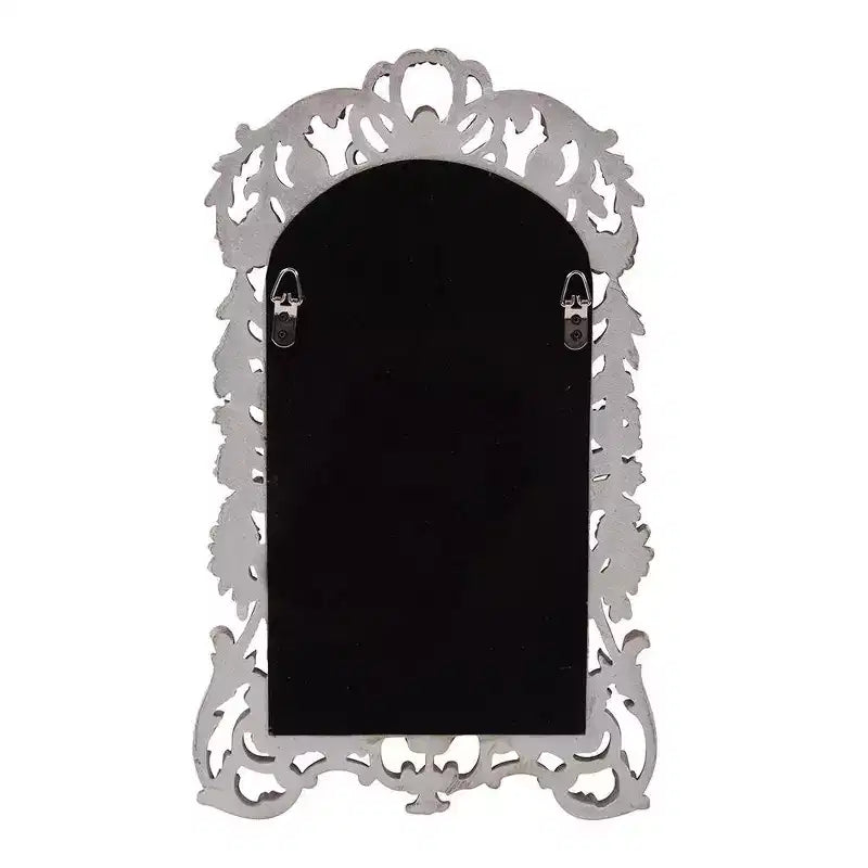 Howard Elliott 22"x14" Arched Wall and Accent Mirror with Intricate Ornate Frame Silver