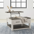 Table basse relevable, Gris et marron