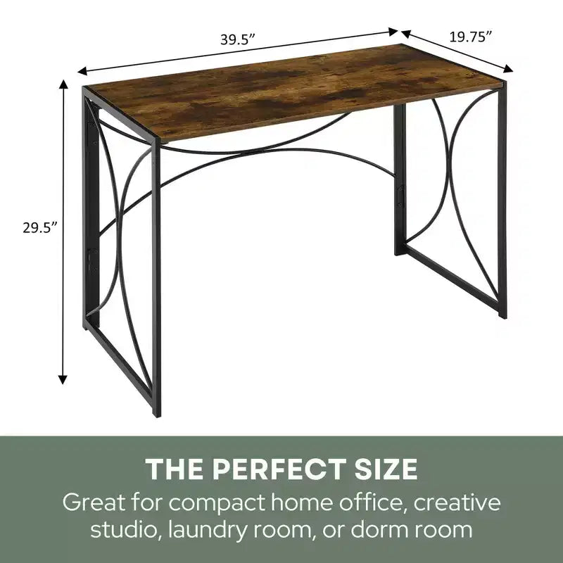 Breighton Home Nova Folding Desk in Barnwood/Black