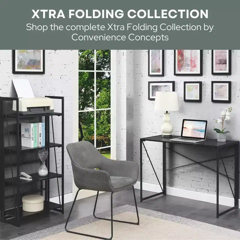 Breighton Home Nova Folding Desk in Barnwood/Black