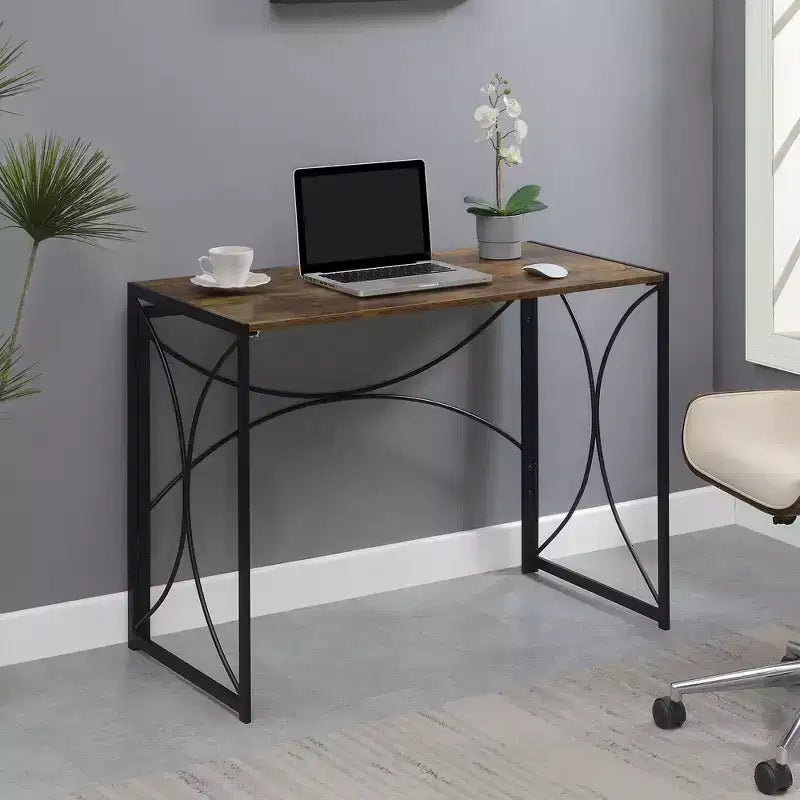Breighton Home Nova Folding Desk in Barnwood/Black