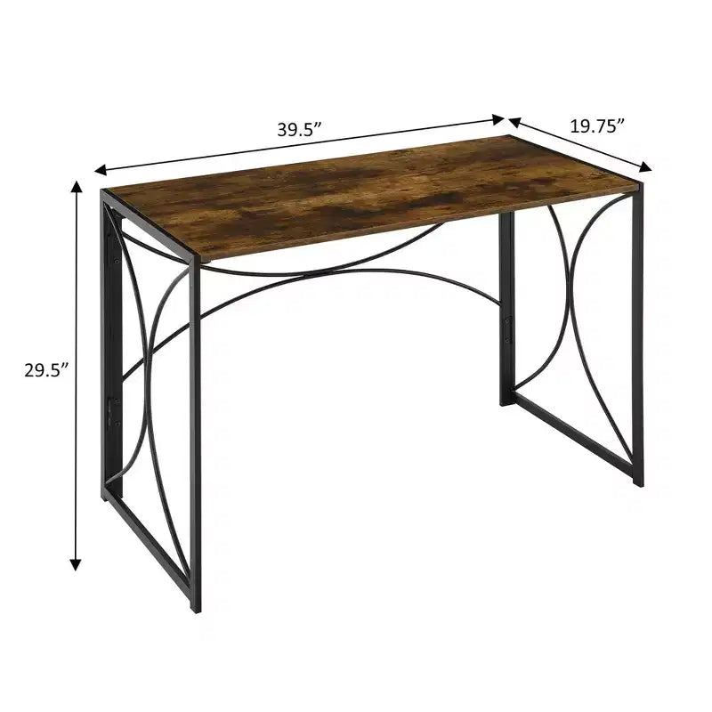 Breighton Home Nova Folding Desk in Barnwood/Black