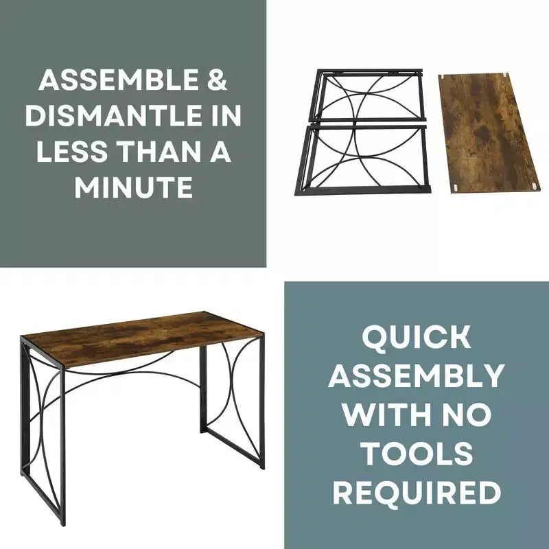 Breighton Home Nova Folding Desk in Barnwood/Black