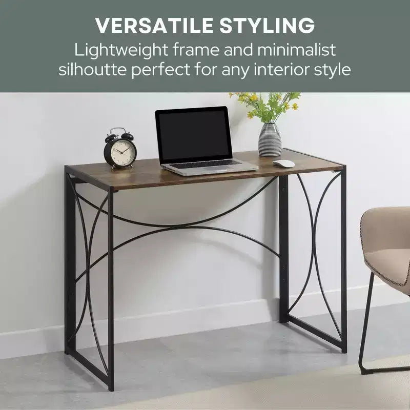 Breighton Home Nova Folding Desk in Barnwood/Black
