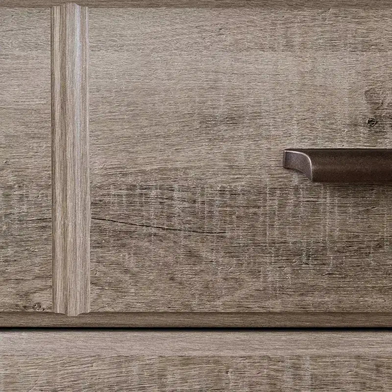 South Shore Versa 6 Drawer Double Dresser Weathered Oak: Laminated Particle Board, Anti-Tip Hardware, 5-Year Warranty