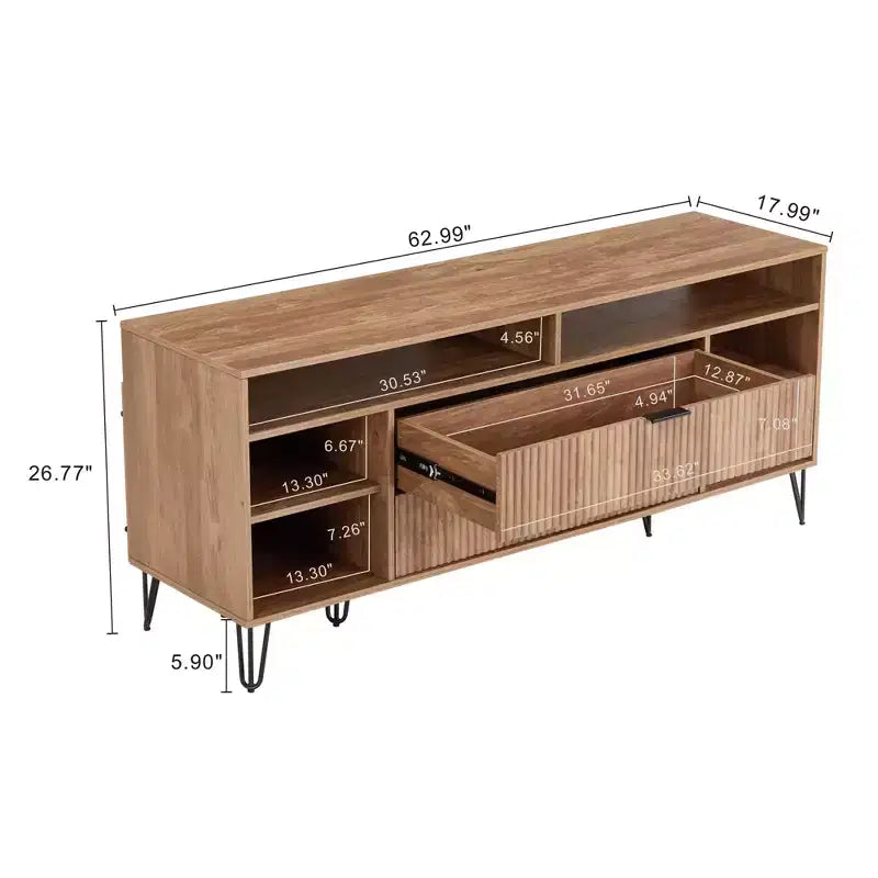 Manhattan Comfort 63" Dumbo TV Stand for TVs up to 60" Golden Brown