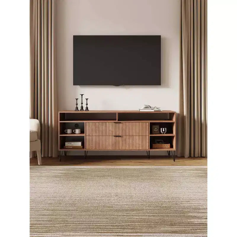 Manhattan Comfort 63" Dumbo TV Stand for TVs up to 60" Golden Brown