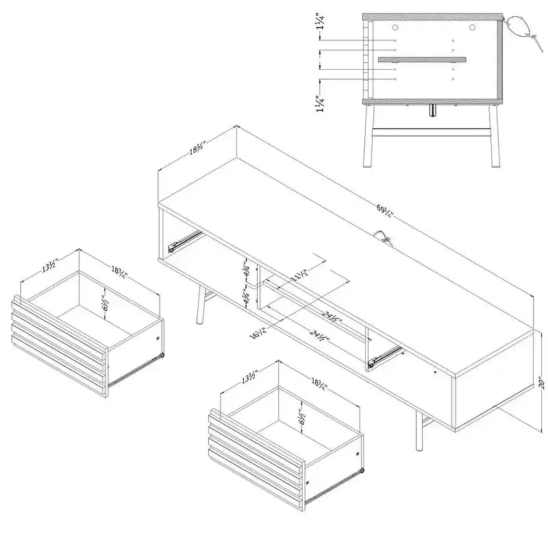 South Shore Mezzy TV Stand for TVs up to 75" Nordik Oak: Modern Media Console with Storage, Laminated Particle Board