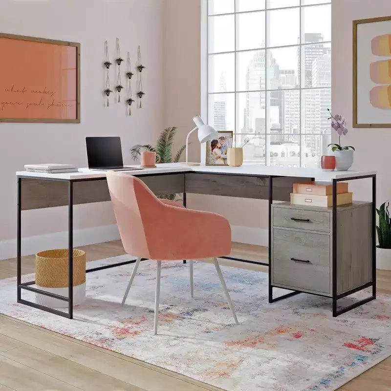 Sauder Tremont Row L Desk Mystic Oak