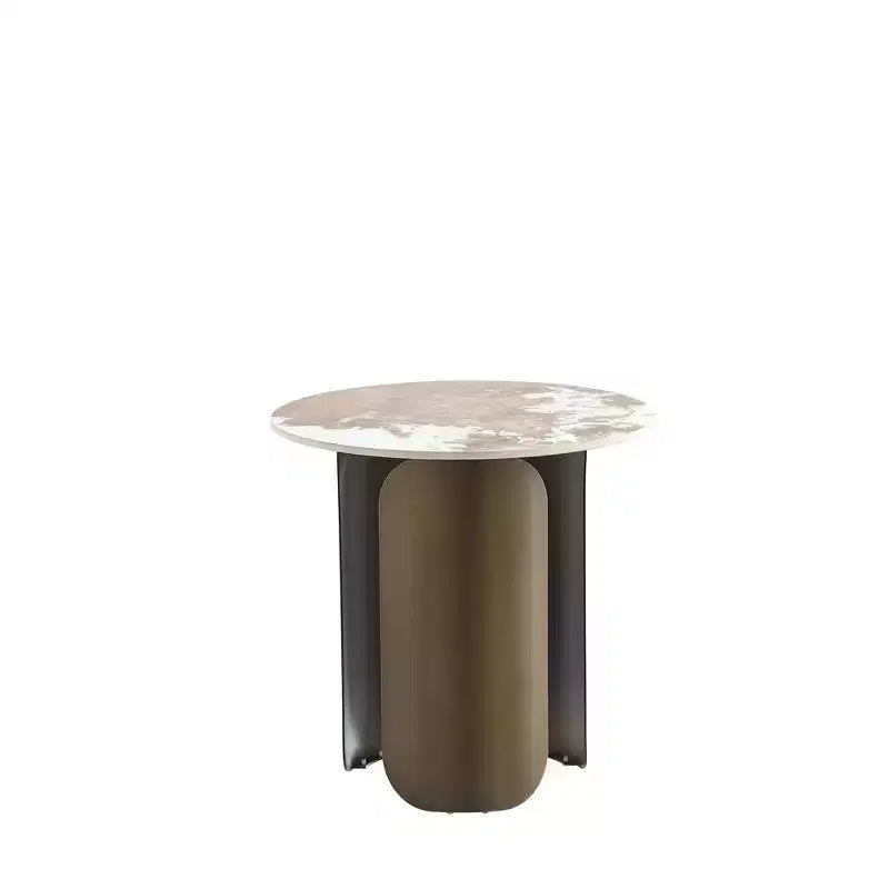 Manhattan Comfort Monica 2pc Coffee Table and End Table Set Gold