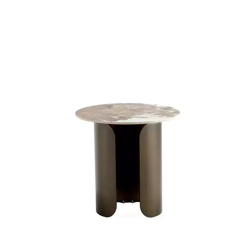 Manhattan Comfort Monica 2pc Coffee Table and End Table Set Gold
