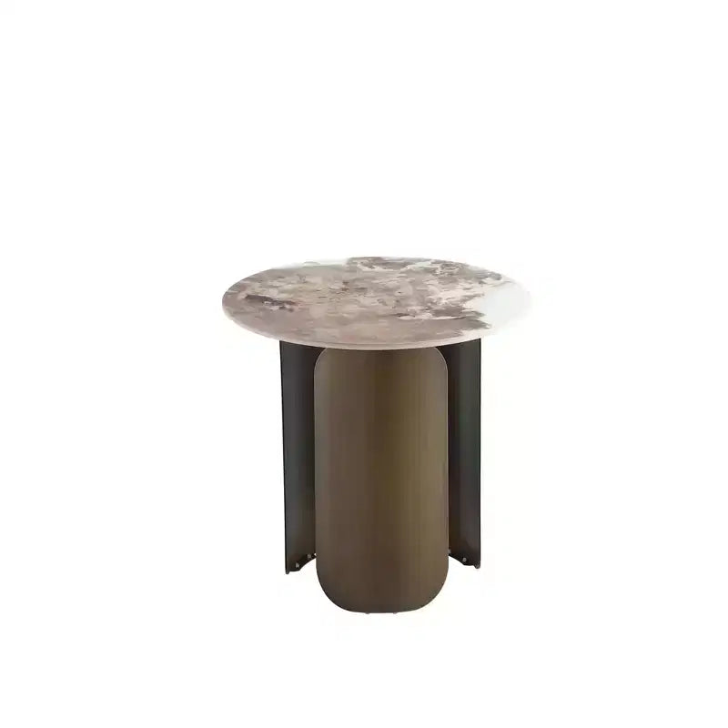 Manhattan Comfort Monica 2pc Coffee Table and End Table Set Gold