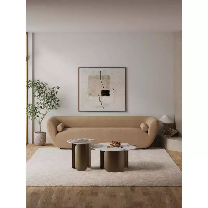 Manhattan Comfort Monica 2pc Coffee Table and End Table Set Gold