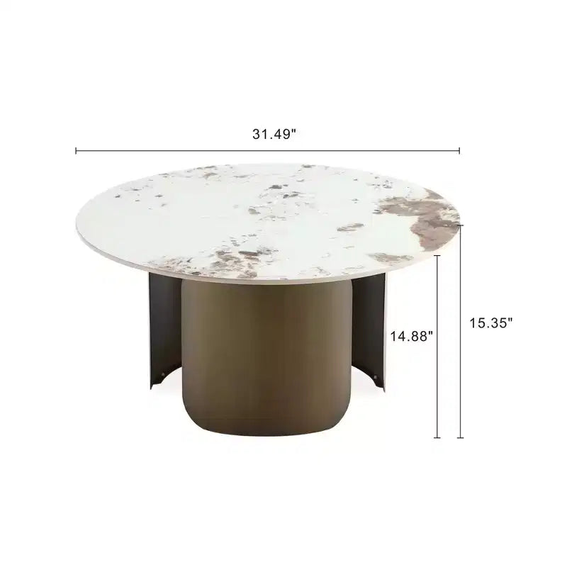 Manhattan Comfort Monica 2pc Coffee Table and End Table Set Gold