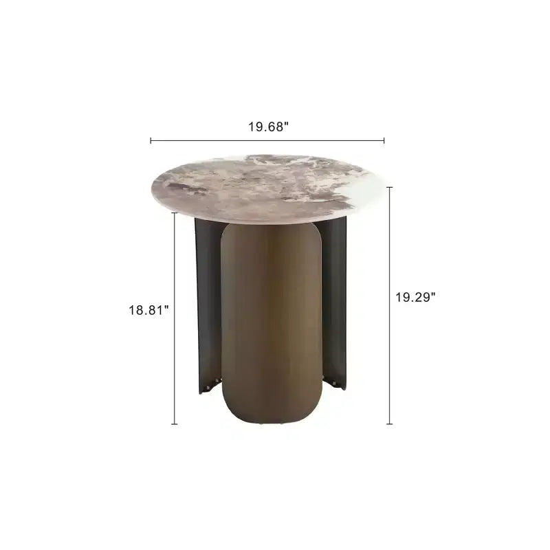 Manhattan Comfort Monica 2pc Coffee Table and End Table Set Gold
