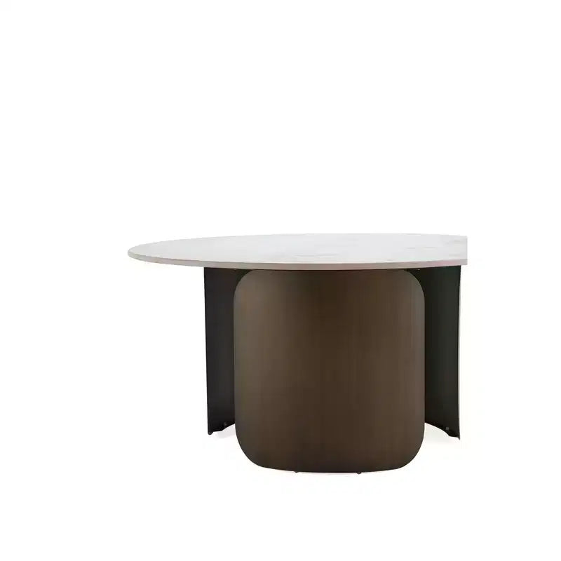 Manhattan Comfort Monica 2pc Coffee Table and End Table Set Gold