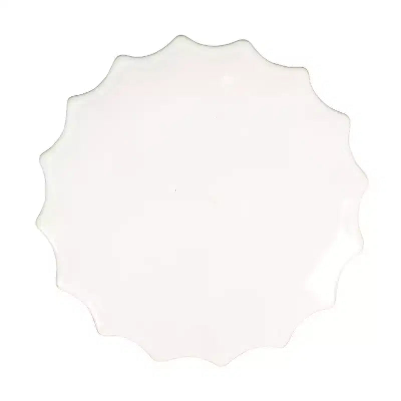 Storied Home Elegant Round Sculpted Stoneware Accent Table White: 19.75" High, No Assembly, Novelty Shape