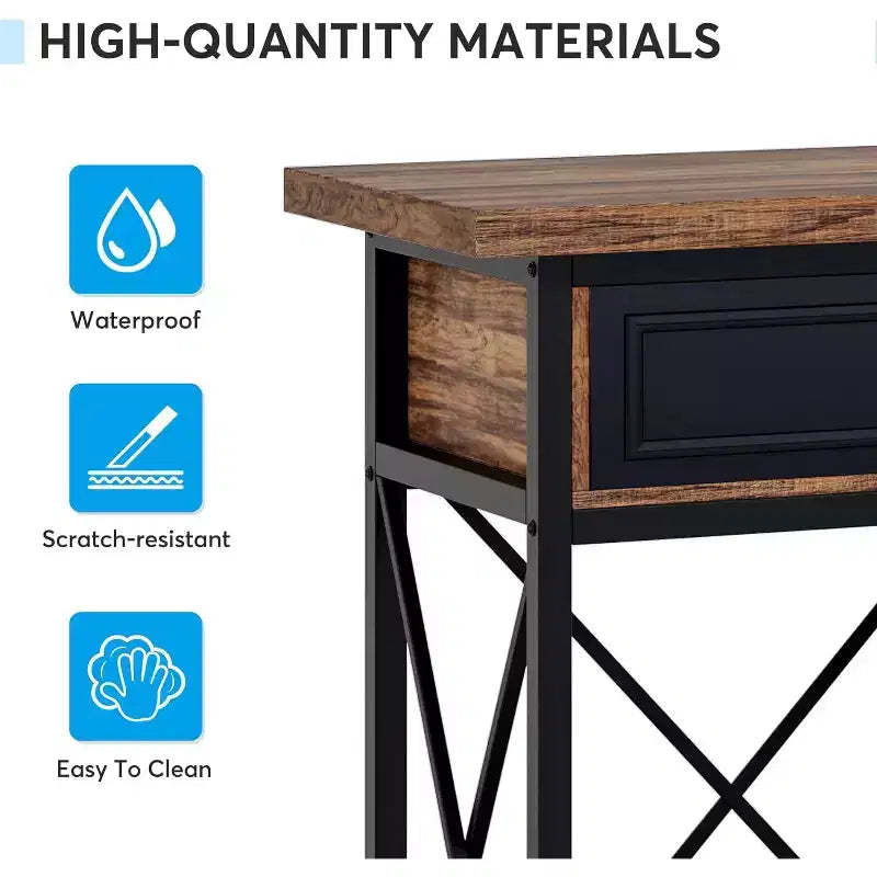 Lantine 70.9 Farmhouse Console Table with 3 Drawers, Narrow Long Sofa Foyer Table with Storage Shelf for Entryway, Hallway