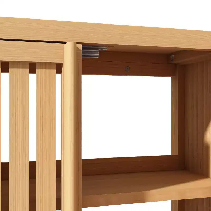 19.68 Wall Mount Bathroom Bamboo Storage Cabinet with 2 Doors, Modern Toilet Storage Box, Natural - ModernLuxe