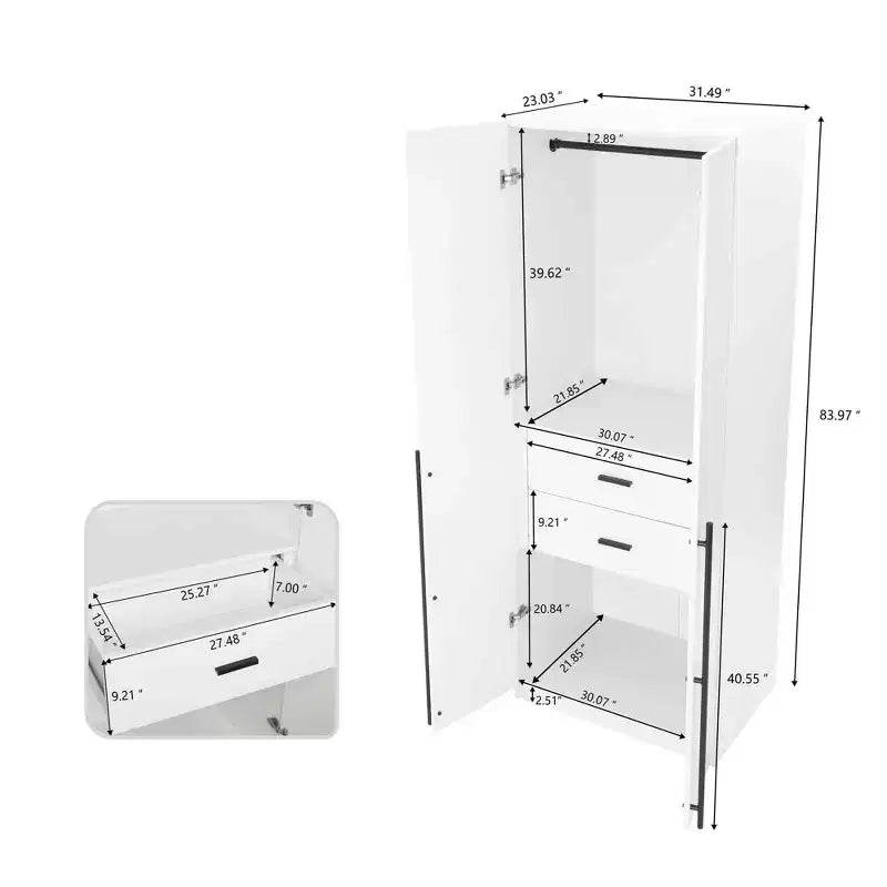 Manhattan Comfort 2pc Lee 4 Door Module Wardrobe