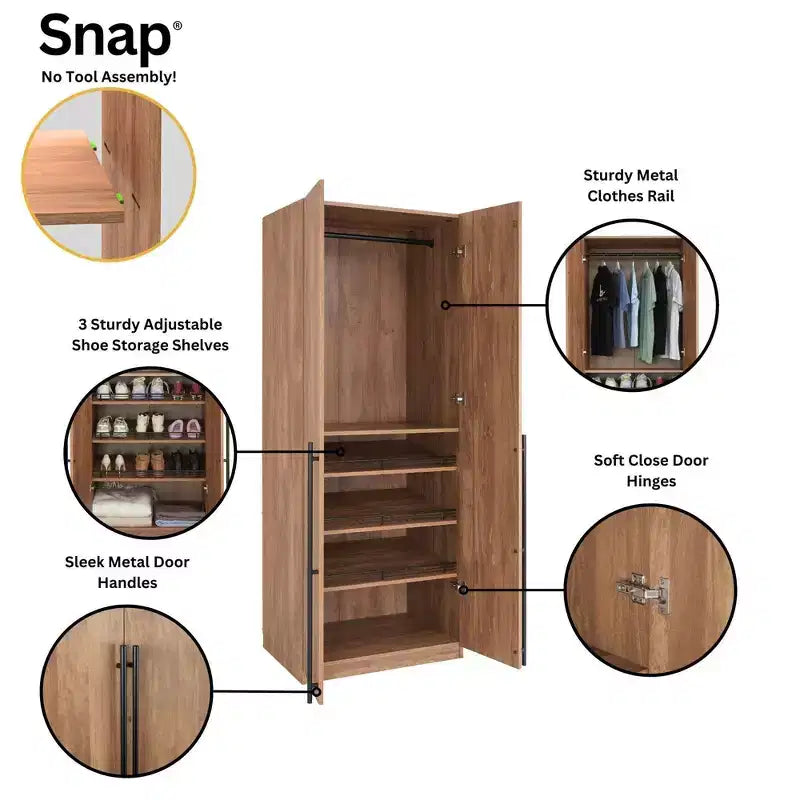Manhattan Comfort 2pc Lee 4 Door Module Wardrobe