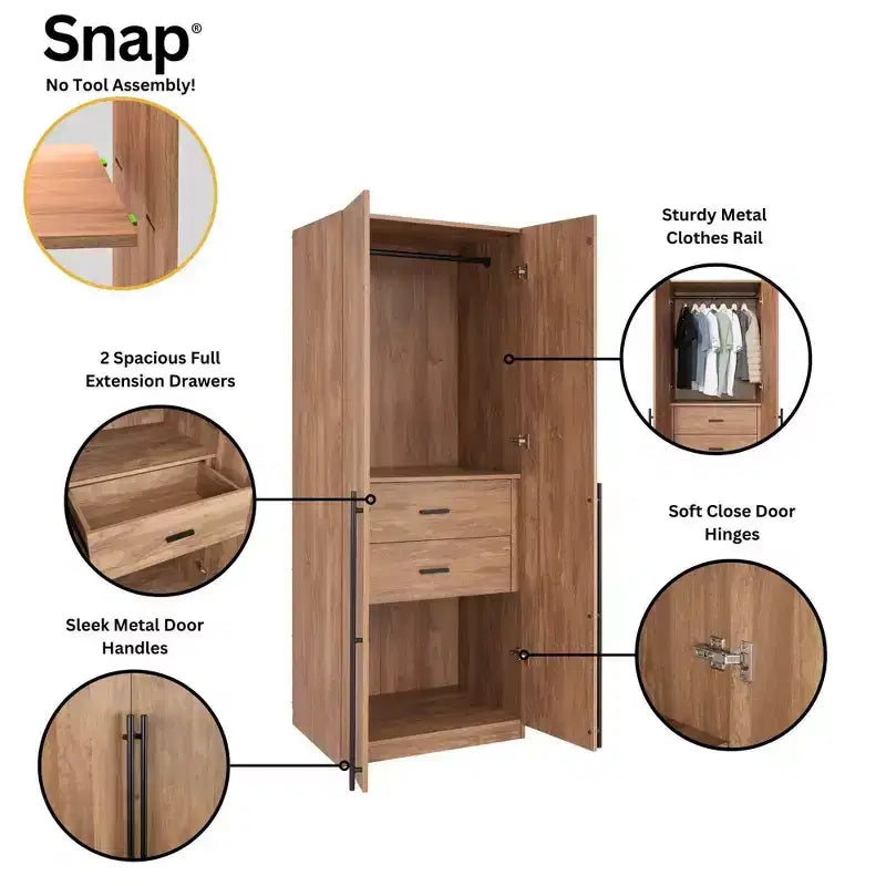 Manhattan Comfort 2pc Lee 4 Door Module Wardrobe