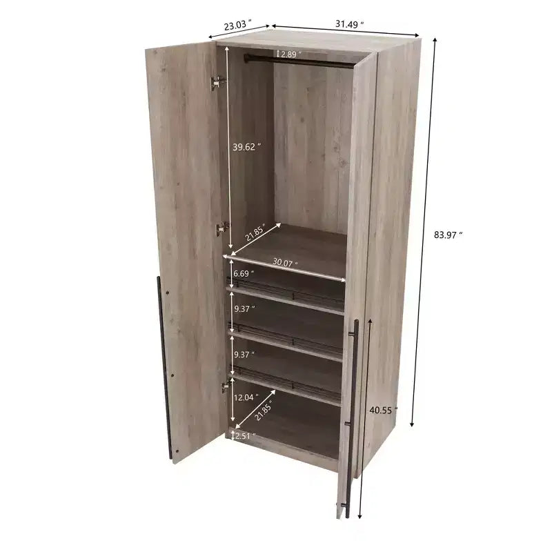 Manhattan Comfort 2pc Lee 4 Door Module Wardrobe