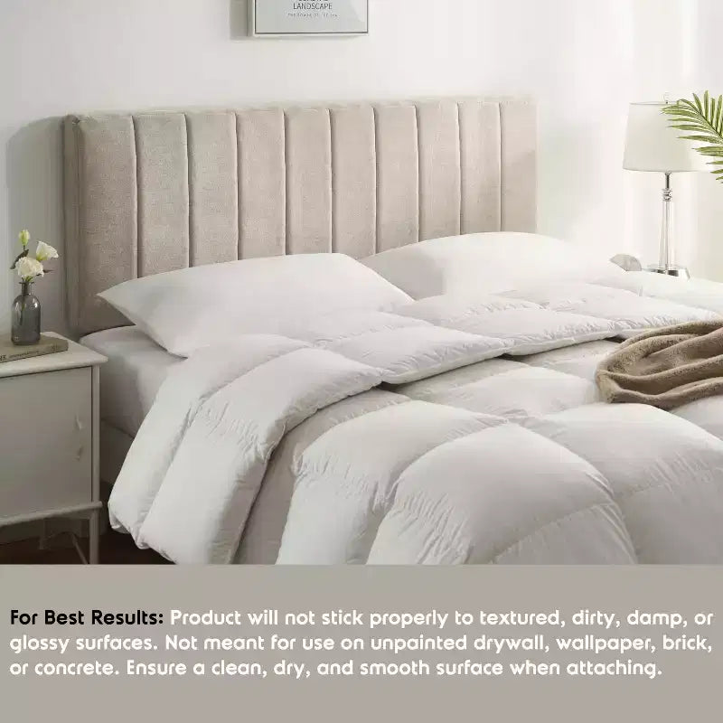 Upholstered Channel Stitched Headboard - Easy Assemble Wall Mounted Headboard with 3D Soundproof Wall Panels