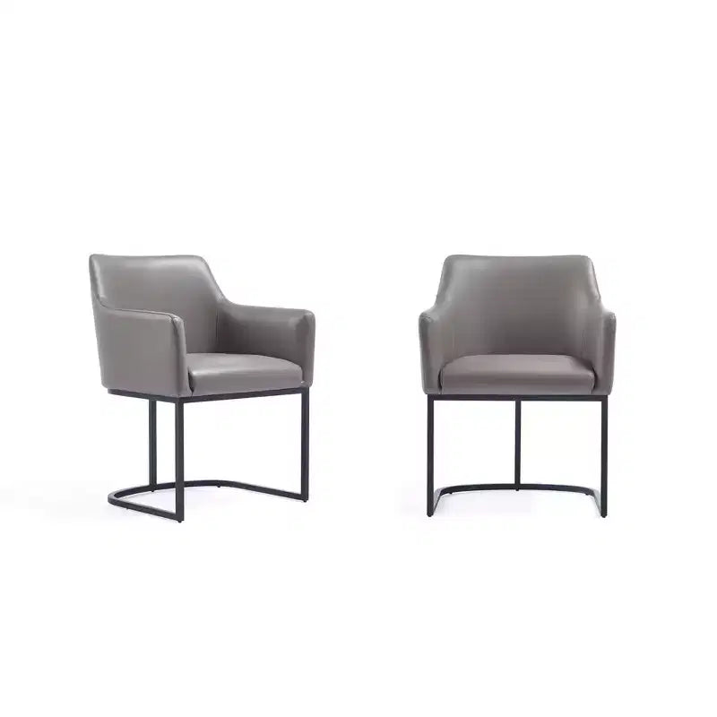 Set of 2 Serena Modern Leatherette Upholstered Dining Armchairs - Manhattan Comfort