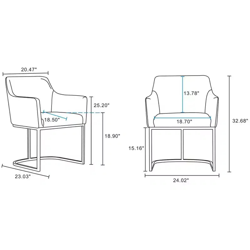Set of 2 Serena Modern Leatherette Upholstered Dining Armchairs - Manhattan Comfort