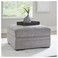 Signature Design by Ashley Casselbury Classic Ottoman With Storage, Light Gray