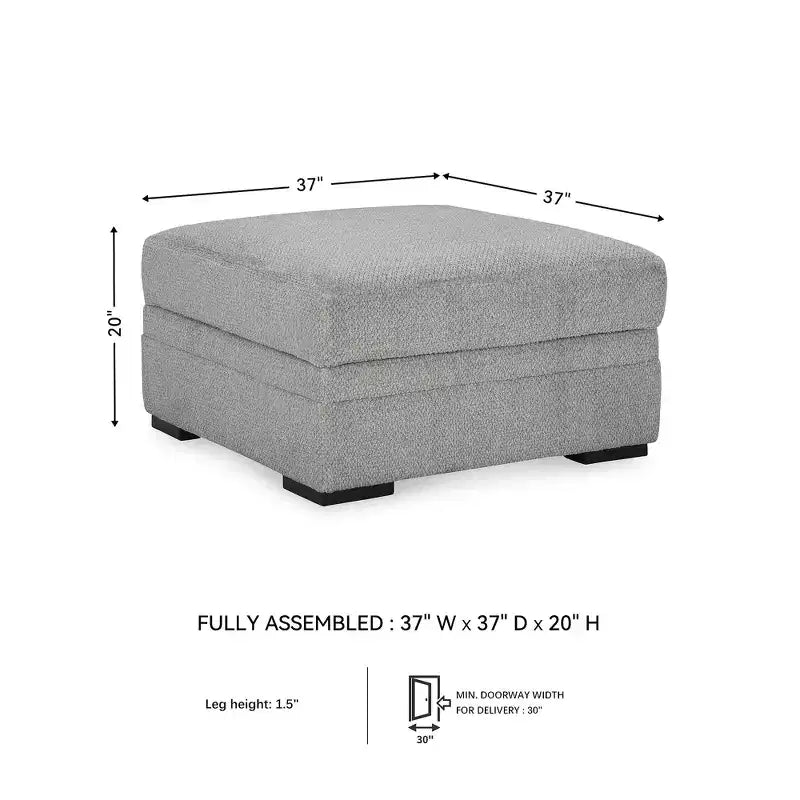 Signature Design by Ashley Casselbury Classic Ottoman With Storage, Light Gray