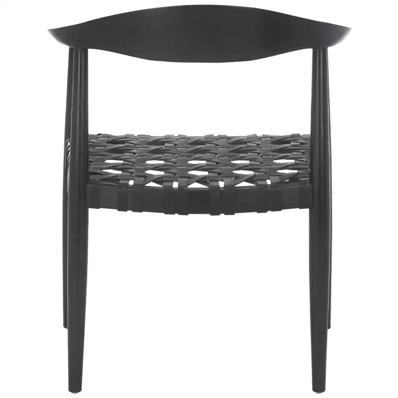 Walda Leather Woven Accent Chair - ACH1010 - Black - Safavieh