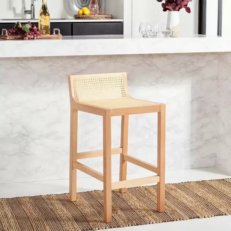 Saito Low Back Cane Counter Stool - BST9500 - Safavieh