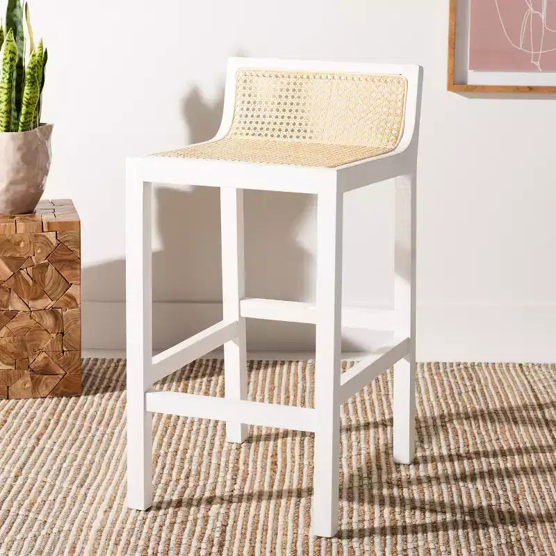 Saito Low Back Cane Counter Stool - BST9500 - Safavieh