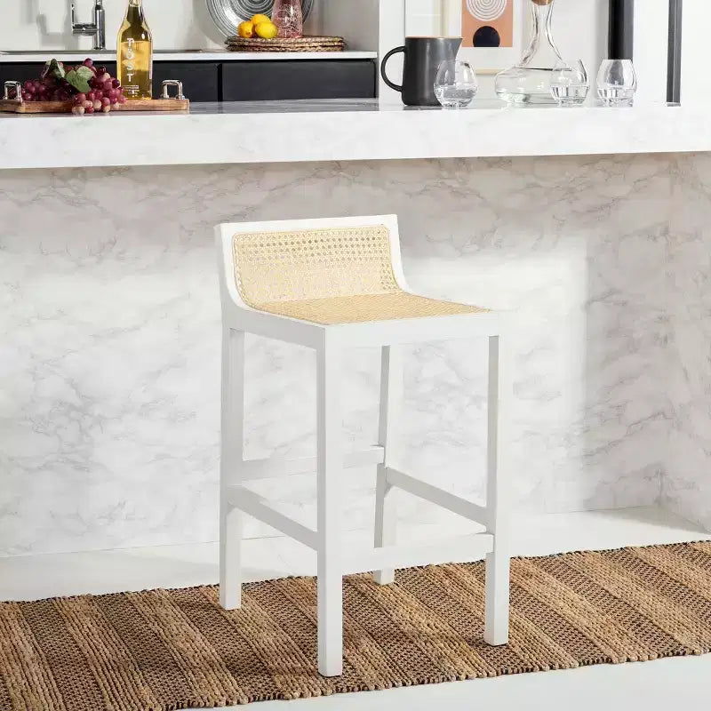 Saito Low Back Cane Counter Stool - BST9500 - Safavieh