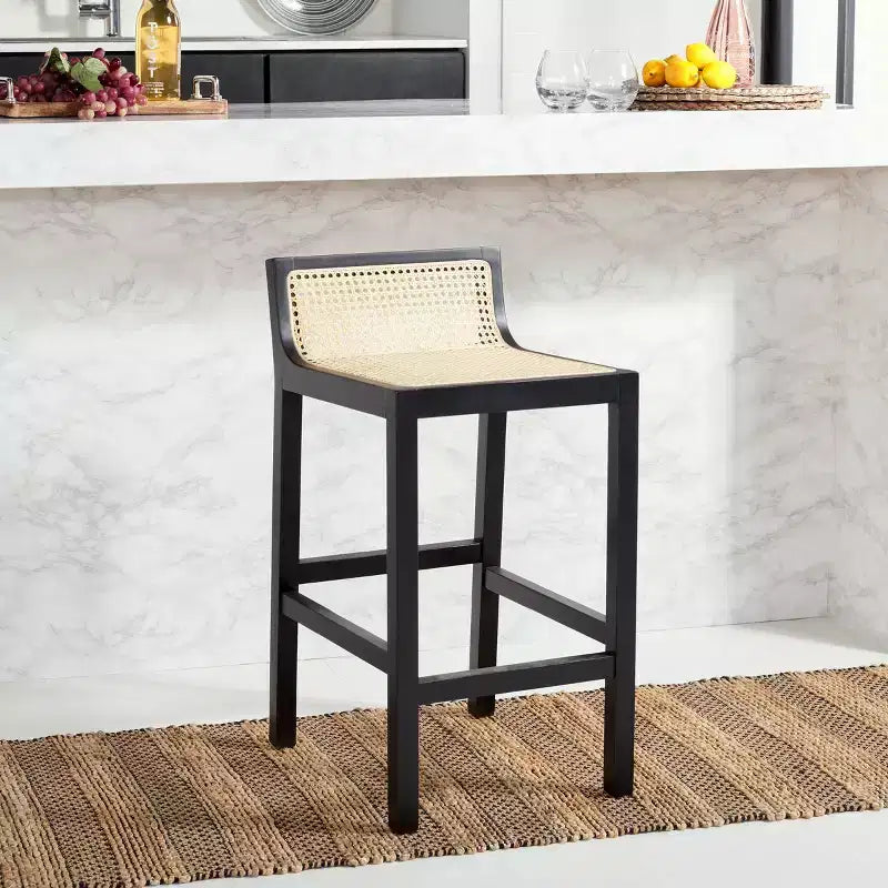 Saito Low Back Cane Counter Stool - BST9500 - Safavieh