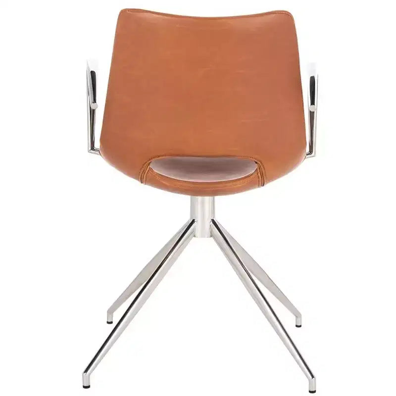 Dawn Midcentury Modern Leather Swivel Office Chair - Safavieh