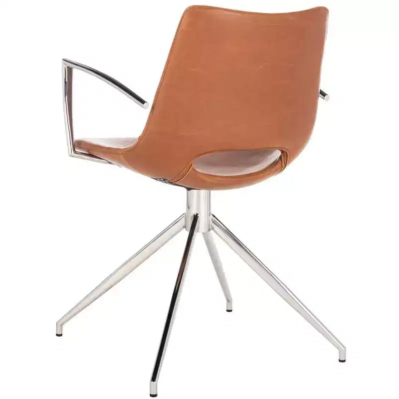 Dawn Midcentury Modern Leather Swivel Office Chair - Safavieh