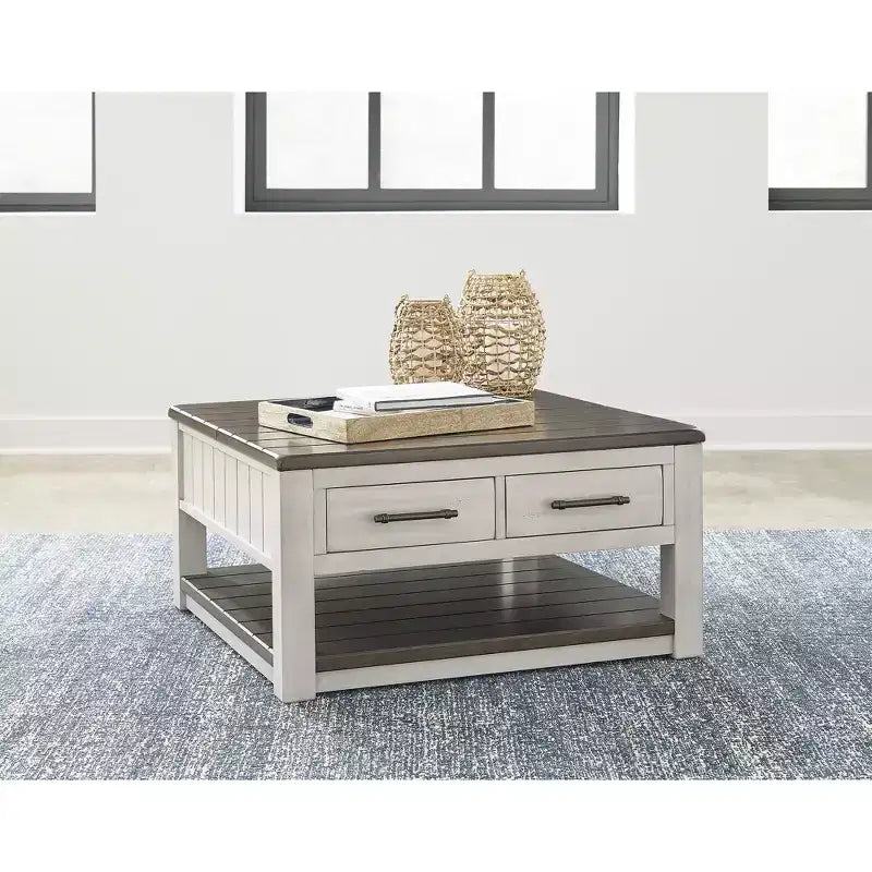Signature Design by Ashley Darborn Lift-Top Coffee Table, Gray & Brown