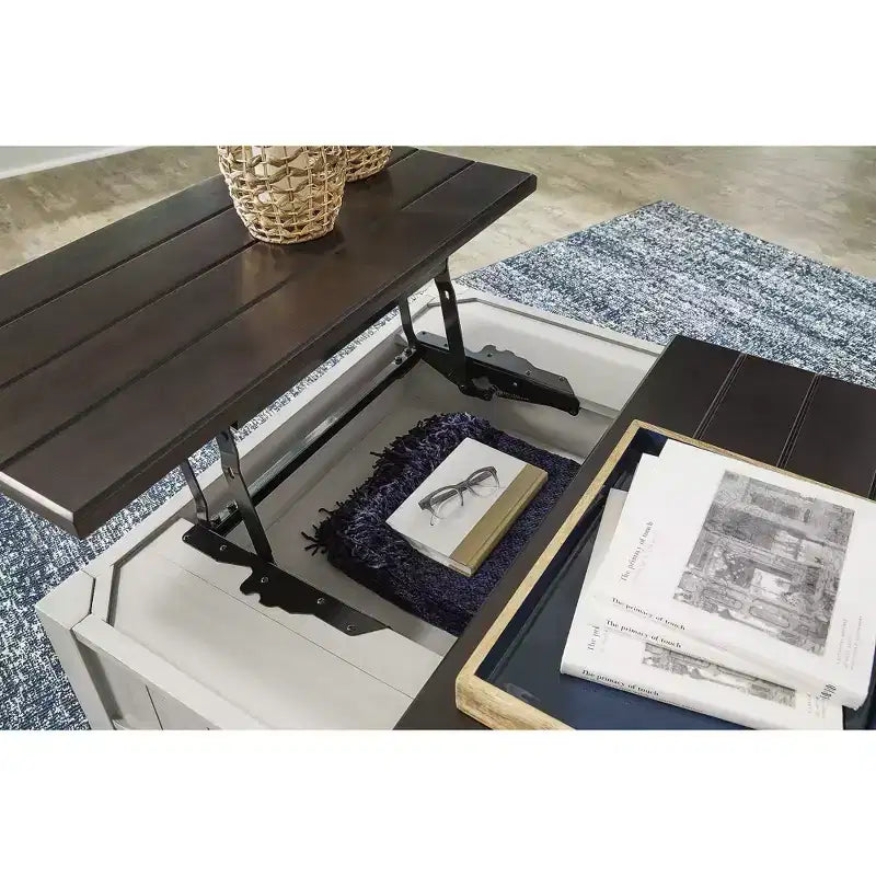 Signature Design by Ashley Darborn Lift-Top Coffee Table, Gray & Brown