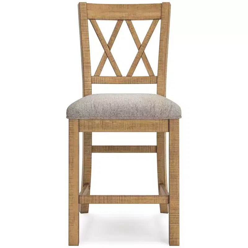 Signature Design by Ashley Havonplane Counter Height Barstool, Set of 2, Brown