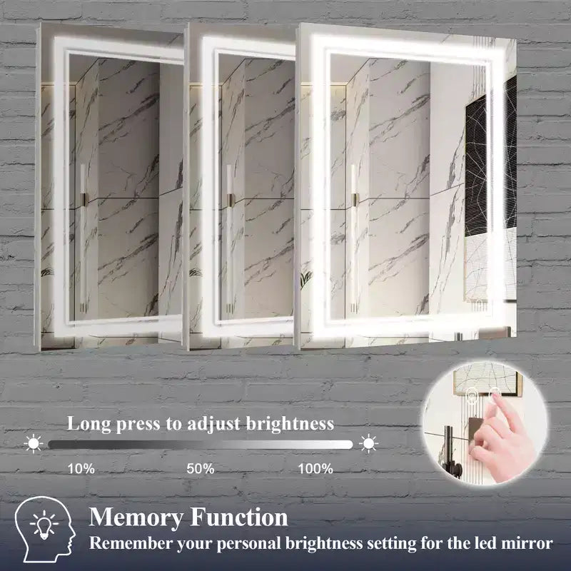 Keonjinn LED Front Light Bathroom Vanity Wall Mirror, Anti-Fog, Dimmable