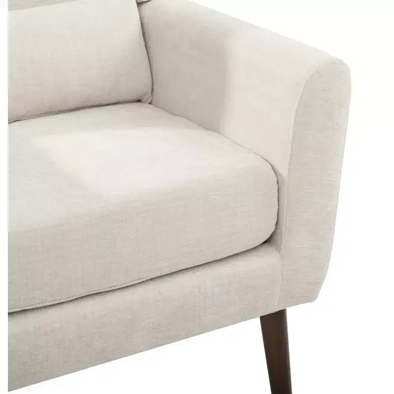 Chenille Upholstered Arm Chair, Comfy Soft Padded Lounge Chair with a Pillow and Solid Wood Legs, 4W-ModernLuxe