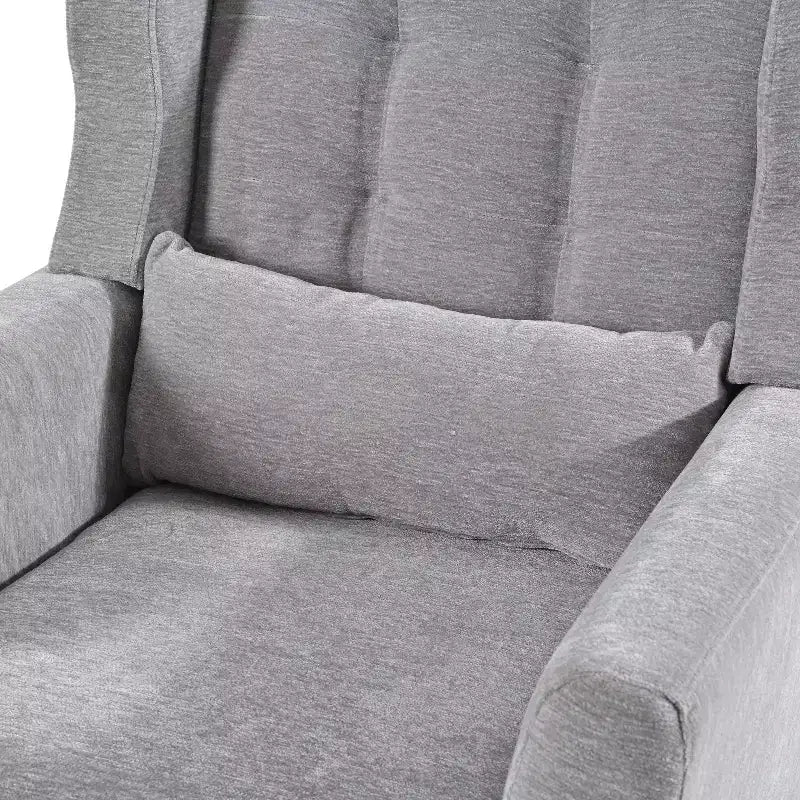 Chenille Upholstered Arm Chair, Comfy Soft Padded Lounge Chair with a Pillow and Solid Wood Legs, 4W-ModernLuxe