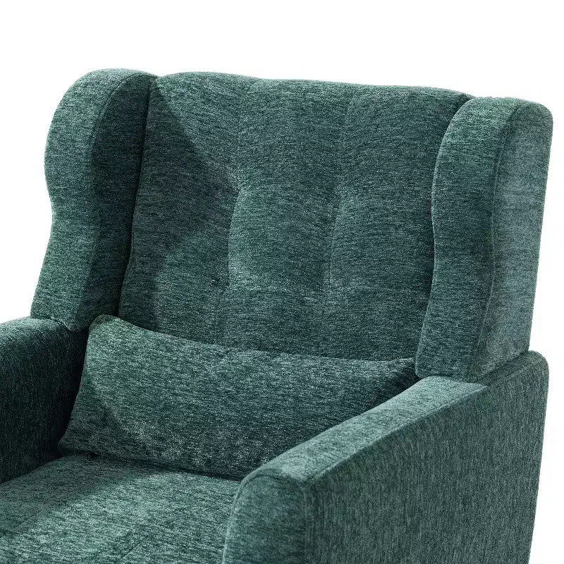 Chenille Upholstered Arm Chair, Comfy Soft Padded Lounge Chair with a Pillow and Solid Wood Legs, 4W-ModernLuxe
