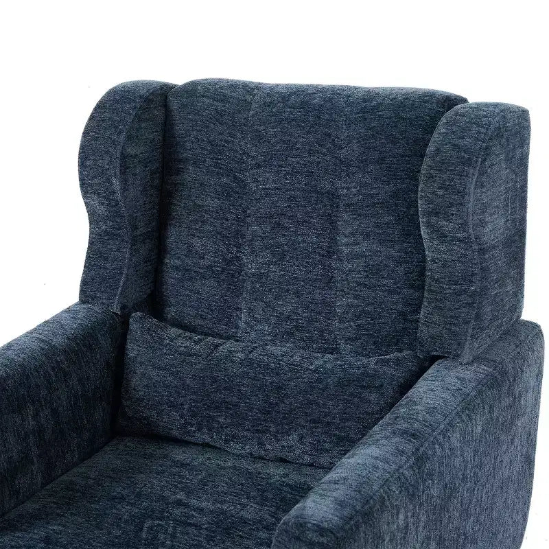 Chenille Upholstered Arm Chair, Comfy Soft Padded Lounge Chair with a Pillow and Solid Wood Legs, 4W-ModernLuxe