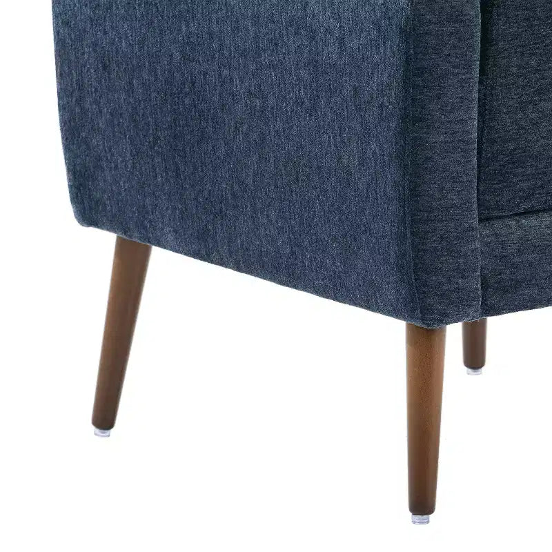Chenille Upholstered Arm Chair, Comfy Soft Padded Lounge Chair with a Pillow and Solid Wood Legs, 4W-ModernLuxe