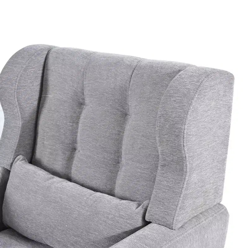 Chenille Upholstered Arm Chair, Comfy Soft Padded Lounge Chair with a Pillow and Solid Wood Legs, 4W-ModernLuxe