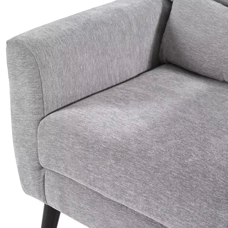 Chenille Upholstered Arm Chair, Comfy Soft Padded Lounge Chair with a Pillow and Solid Wood Legs, 4W-ModernLuxe